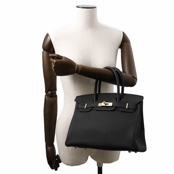 エルメス バーキン30 ブラック/ゴールド金具 トゴ W刻印 HERMES Birkin ハンドバッグ 黒