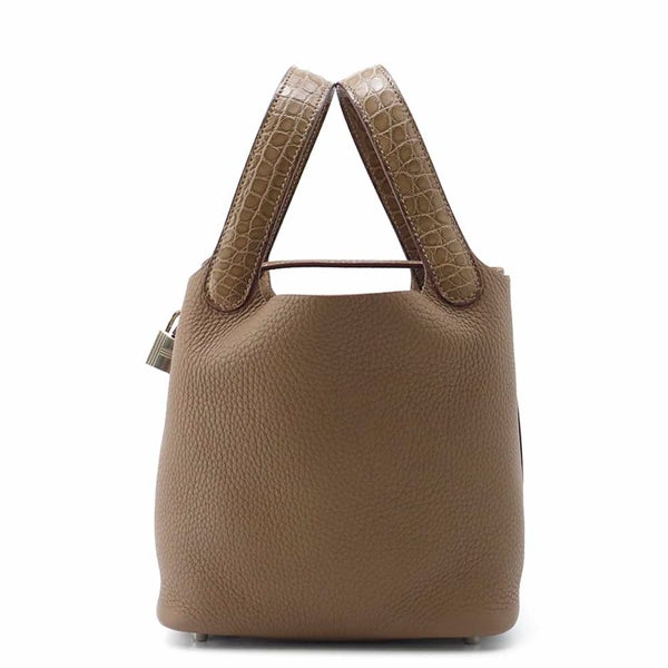 エルメス ピコタンロックPM タッチ エトゥープ/シルバー金具 トリヨンクレマンス/アリゲーターマット Z刻印