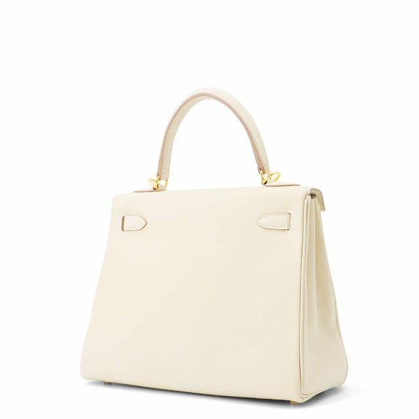 エルメス ハンドバッグ ケリー25 内縫い クレ/ゴールド金具 トゴ Z刻印 HERMES 2wayショルダー