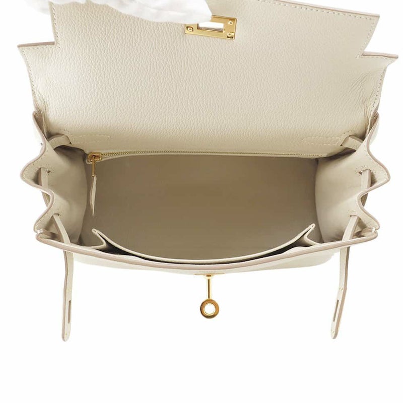 エルメス ハンドバッグ ケリー25 内縫い クレ/ゴールド金具 トゴ Z刻印 HERMES 2wayショルダー