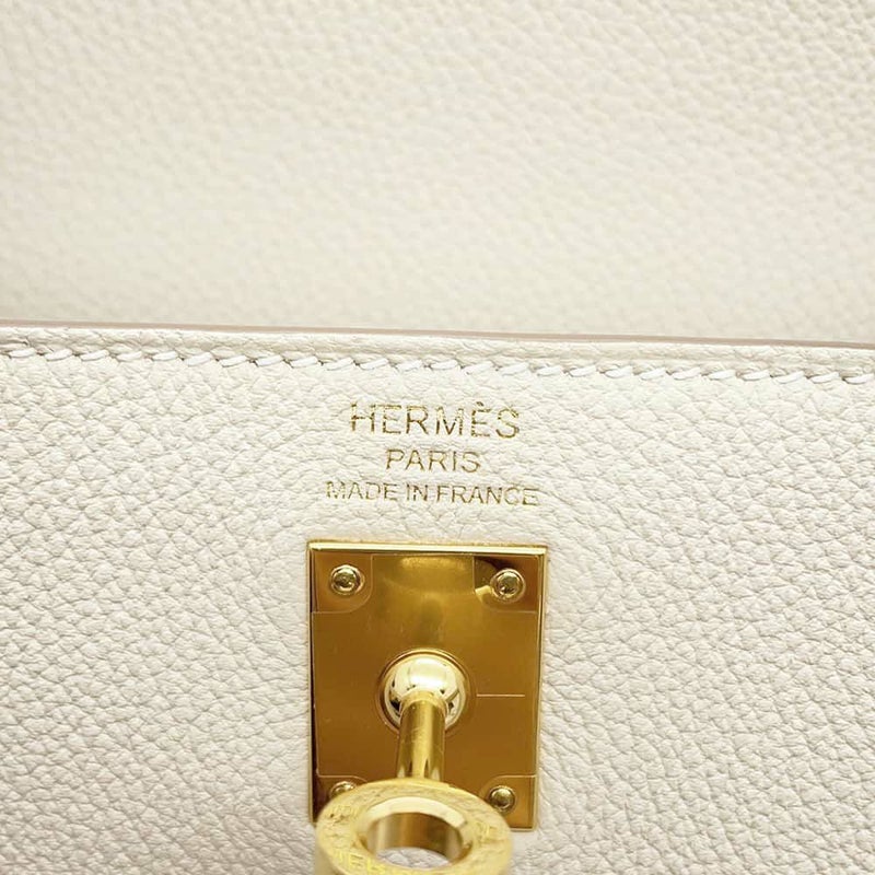 エルメス ハンドバッグ ケリー25 内縫い クレ/ゴールド金具 トゴ Z刻印 HERMES 2wayショルダー
