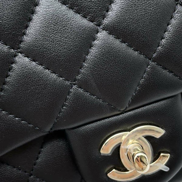 シャネル チェーンショルダーバッグ ミニマトラッセ ココマーク ココボール ラムスキン AS1786 CHANEL 黒