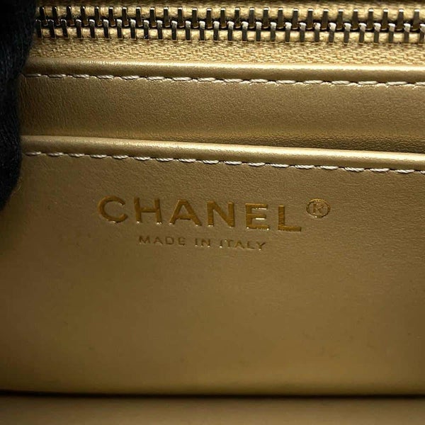 シャネル チェーンショルダーバッグ ミニマトラッセ ココマーク ココボール ラムスキン AS1786 CHANEL 黒
