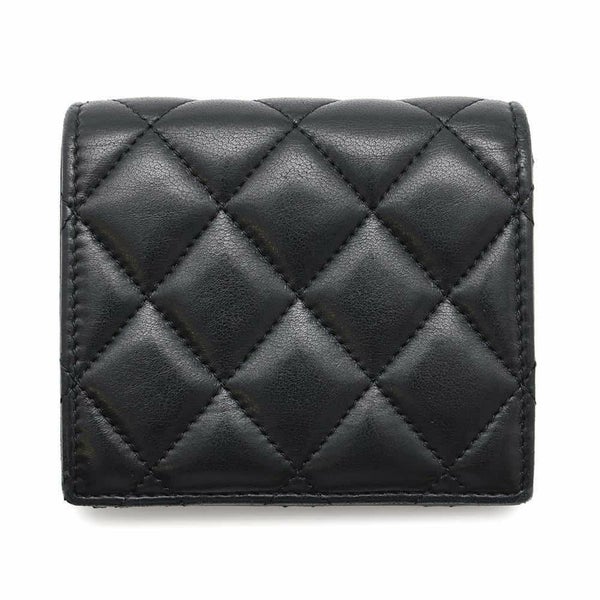 シャネル 二つ折り財布 マトラッセ ココマーク ラムスキン AP3407 CHANEL 財布 黒