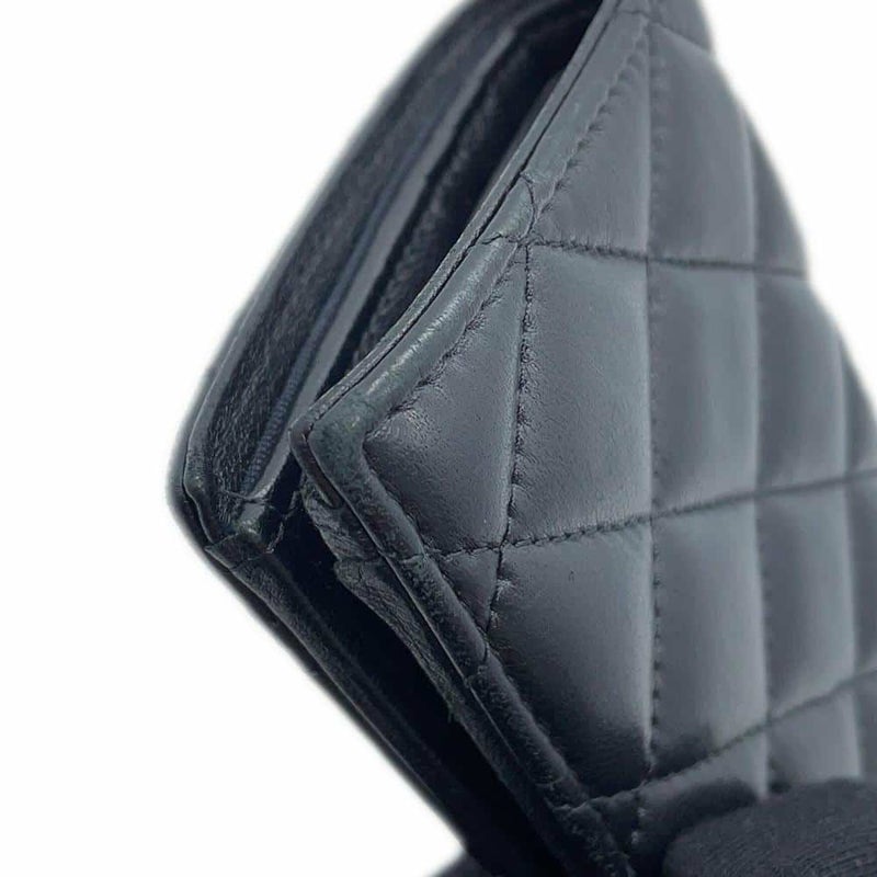シャネル 二つ折り財布 マトラッセ ココマーク ラムスキン AP3407 CHANEL 財布 黒
