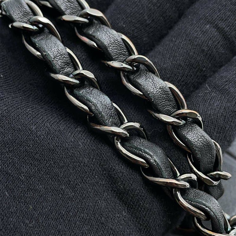 シャネル チェーンショルダーバッグ ココマーク フルフラップ レザー CHANEL バッグ 黒