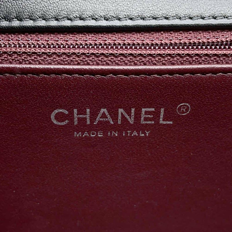 シャネル チェーンショルダーバッグ ココマーク フルフラップ レザー CHANEL バッグ 黒