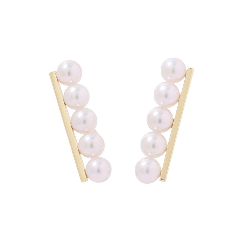 【美品】TASAKI バランス プラス ピアスWG タサキ ピアス バランス プラス イヤリング あこや真珠 パール K18YG