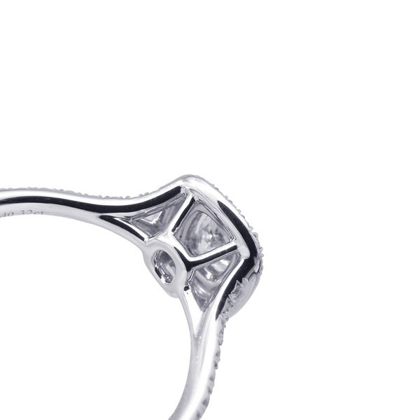 ティファニー リング ソレスト クッション カット エンゲージメント ダイヤ 中石0.45ct/計0.32ct Pt950 サイズ約13号 鑑定書付き 指輪