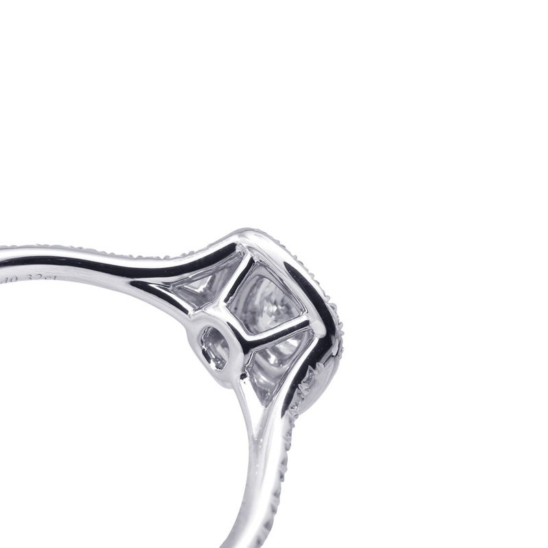 ティファニー リング ソレスト クッション カット エンゲージメント ダイヤ 中石0.45ct/計0.32ct Pt950 サイズ約13号 鑑定書付き 指輪