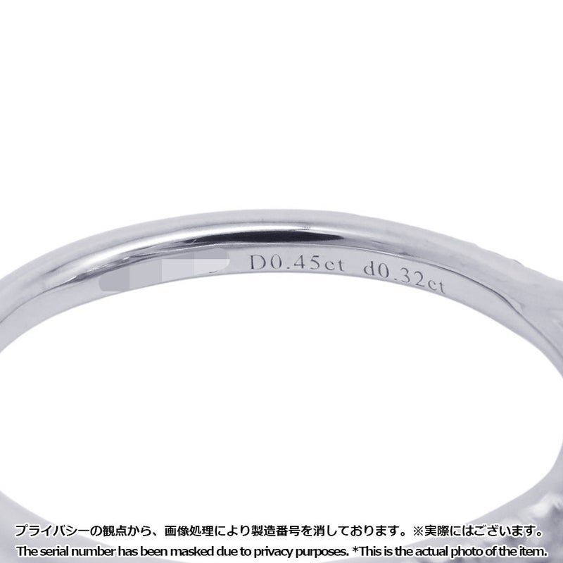 ティファニー リング ソレスト クッション カット エンゲージメント ダイヤ 中石0.45ct/計0.32ct Pt950 サイズ約13号 鑑定書付き 指輪