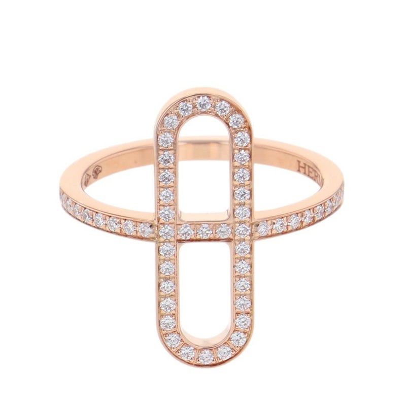エルメス リング エヴァー・シェーヌ・ダンクル PM ダイヤモンド 59P 計0.24ct K18PGピンクゴールド サイズ50 HERMES 指輪