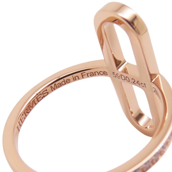 エルメス リング エヴァー・シェーヌ・ダンクル PM ダイヤモンド 59P 計0.24ct K18PGピンクゴールド サイズ50 HERMES 指輪