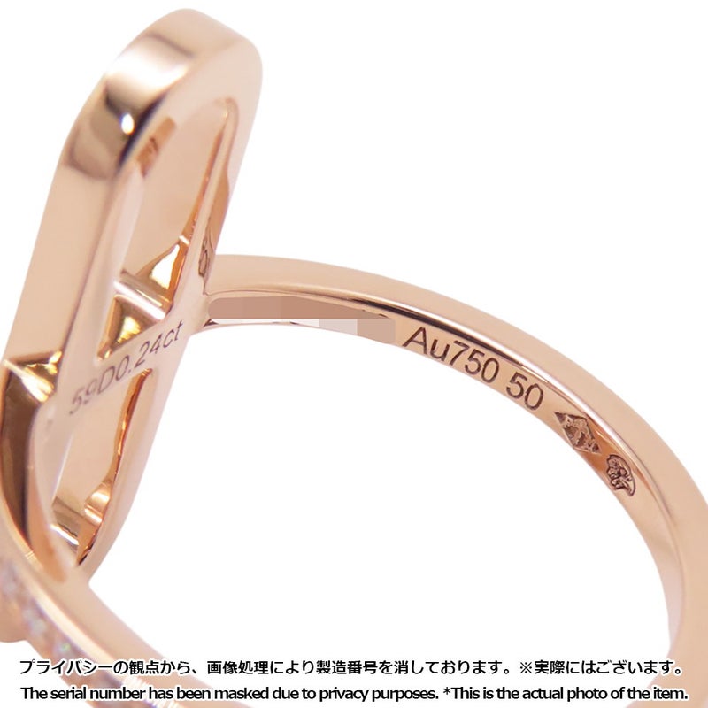エルメス リング エヴァー・シェーヌ・ダンクル PM ダイヤモンド 59P 計0.24ct K18PGピンクゴールド サイズ50 HERMES 指輪