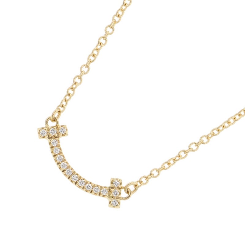 ティファニー ネックレス Tスマイル ペンダント ミニ ダイヤモンド 計0.03ct K18YGイエローゴールド 62617683 Tiffany&Co.