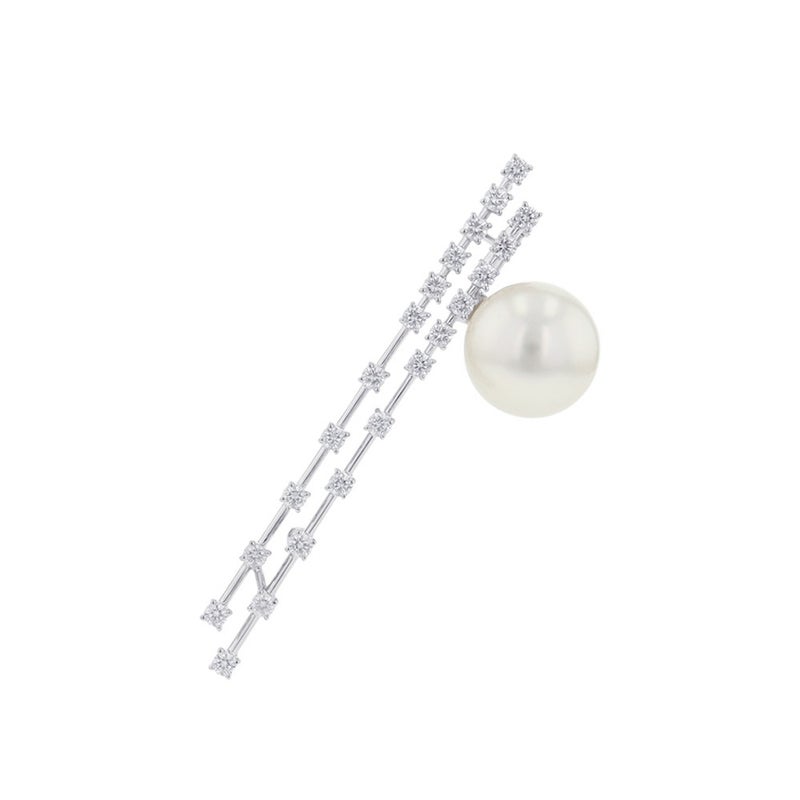 タサキ ブローチ シロチョウガイパール ダイヤモンド 計1.51ct K18WGホワイトゴールド TASAKI ジュエリー