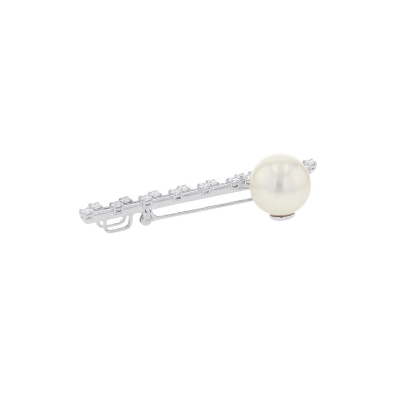 タサキ ブローチ シロチョウガイパール ダイヤモンド 計1.51ct K18WGホワイトゴールド TASAKI ジュエリー