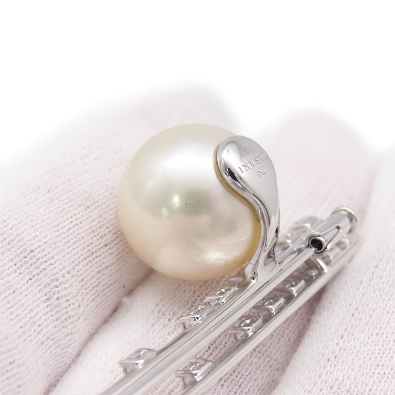 タサキ ブローチ シロチョウガイパール ダイヤモンド 計1.51ct K18WGホワイトゴールド TASAKI ジュエリー