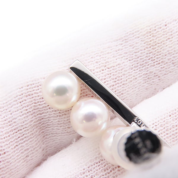 タサキ イヤリング バランス プラス ダイヤモンド パヴェ あこや真珠/ダイヤ 計0.16ct K18WG E-3913-18KWG TASAKI パール
