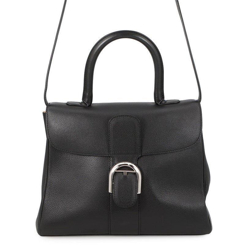 デルヴォー ハンドバッグ ブリヨンMM カーフレザー Delvaux 2wayショルダーバッグ 黒