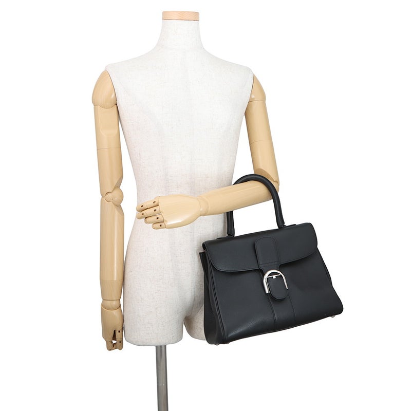 デルヴォー ハンドバッグ ブリヨンMM カーフレザー Delvaux 2wayショルダーバッグ 黒