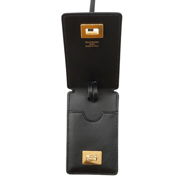 バレンシアガ バッグチャーム ロデオ ラゲージタグ レザー 8196402 BALENCIAGA 黒