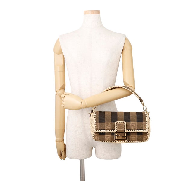 フェンディ ハンドバッグ マンマバケット ラフィア/キャンバス 8BR600 FENDI バッグ ワンショルダー 2way