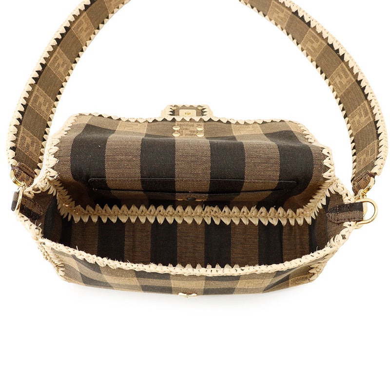 フェンディ ハンドバッグ マンマバケット ラフィア/キャンバス 8BR600 FENDI バッグ ワンショルダー 2way