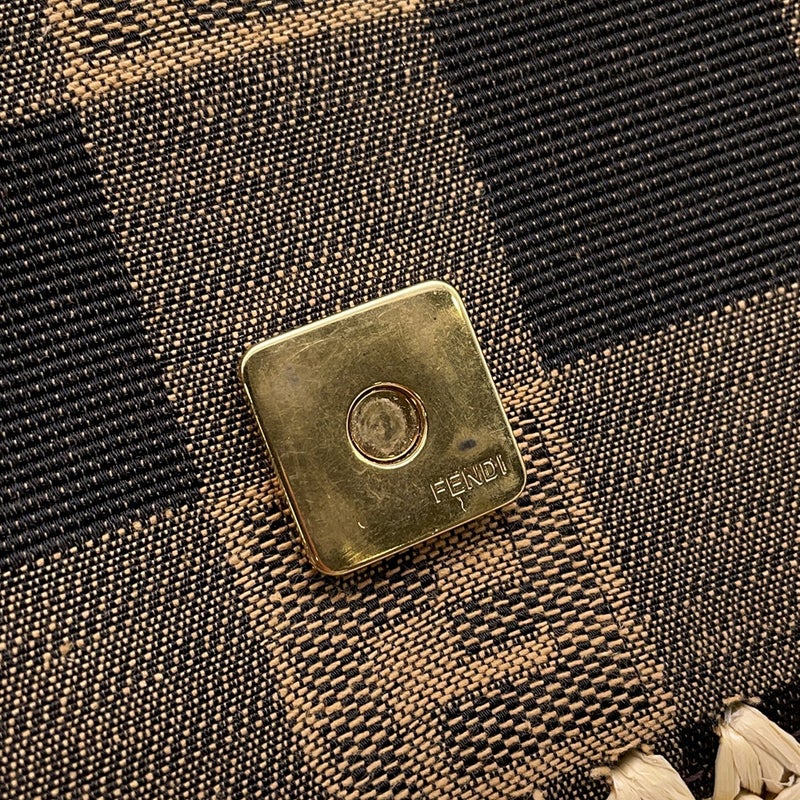 フェンディ ハンドバッグ マンマバケット ラフィア/キャンバス 8BR600 FENDI バッグ ワンショルダー 2way
