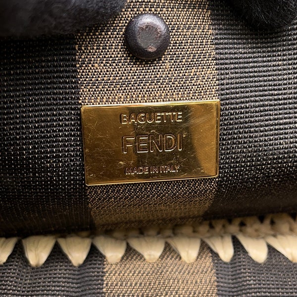 フェンディ ハンドバッグ マンマバケット ラフィア/キャンバス 8BR600 FENDI バッグ ワンショルダー 2way