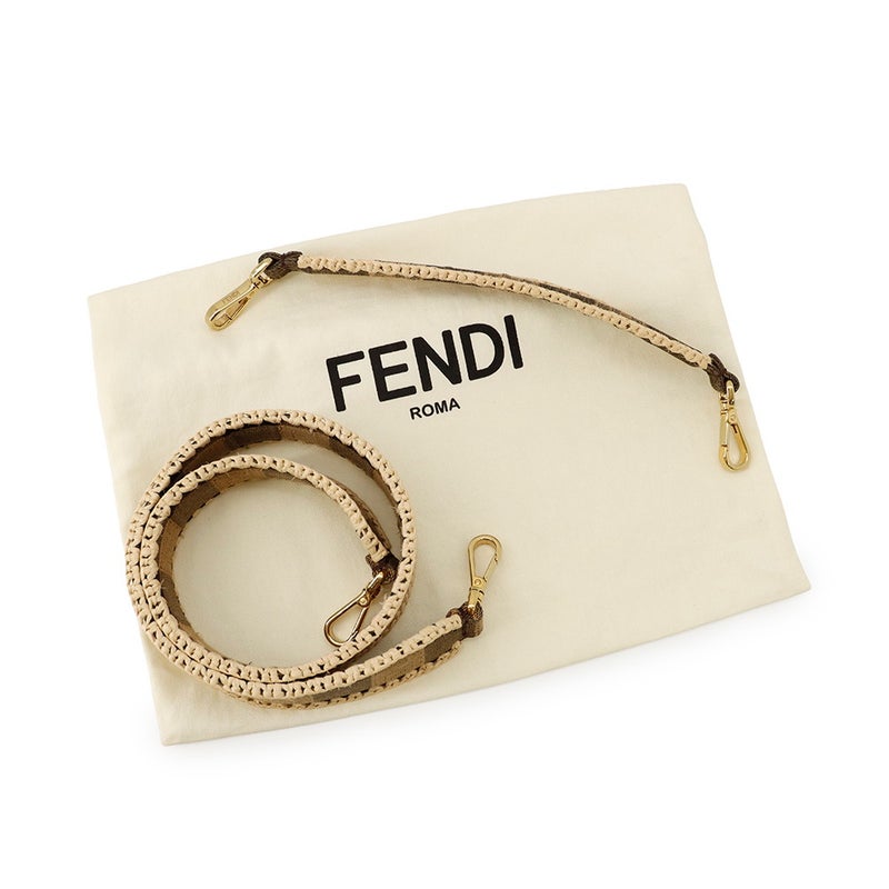 フェンディ ハンドバッグ マンマバケット ラフィア/キャンバス 8BR600 FENDI バッグ ワンショルダー 2way