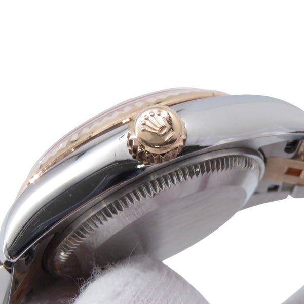 ロレックス デイトジャスト SS/K18PGピンクゴールド V番 179171G ROLEX 腕時計 バイオレット文字盤 10Pダイヤ レディース