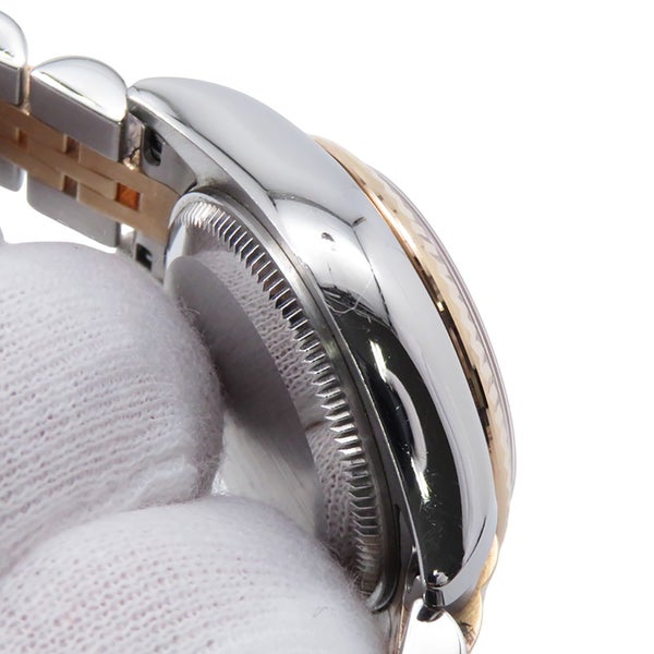 ロレックス デイトジャスト SS/K18PGピンクゴールド V番 179171G ROLEX 腕時計 バイオレット文字盤 10Pダイヤ レディース