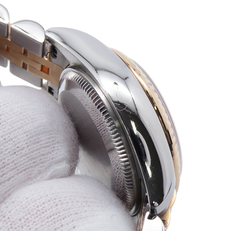 ロレックス デイトジャスト SS/K18PGピンクゴールド V番 179171G ROLEX 腕時計 バイオレット文字盤 10Pダイヤ レディース