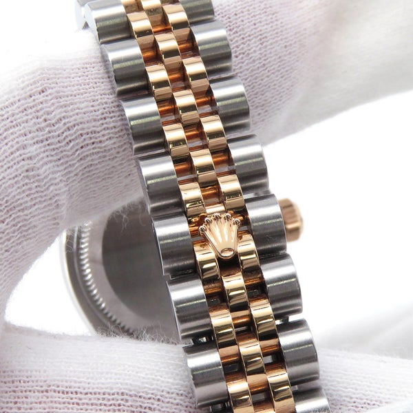ロレックス デイトジャスト SS/K18PGピンクゴールド V番 179171G ROLEX 腕時計 バイオレット文字盤 10Pダイヤ レディース
