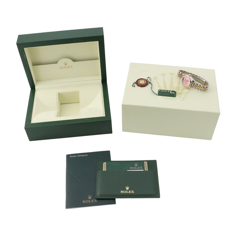 ロレックス デイトジャスト SS/K18PGピンクゴールド V番 179171G ROLEX 腕時計 バイオレット文字盤 10Pダイヤ レディース