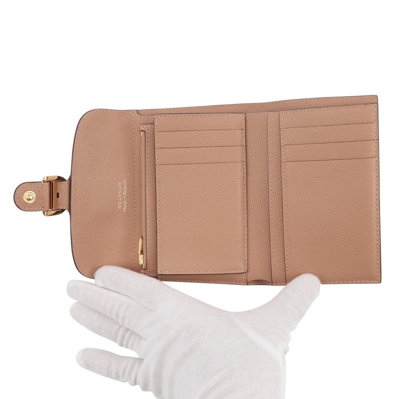 デルヴォー 三つ折り財布 ブリヨン コンパクトウォレット ロデオグレインカーフレザー AB0616AAU024FDO Delvaux デルボー