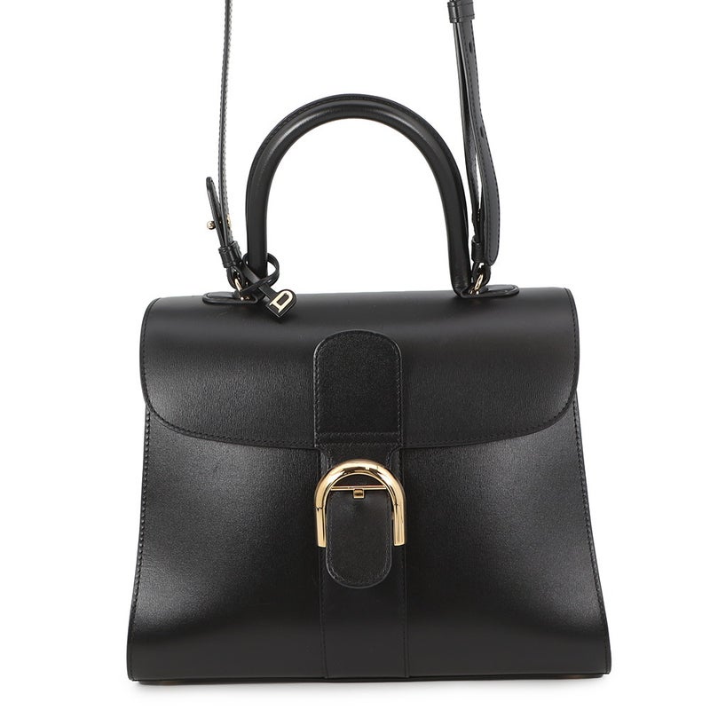 デルヴォー ハンドバッグ ブリヨンMM ボックスカーフ AA0483AAM099ZDO Delvaux 2wayショルダーバッグ 黒
