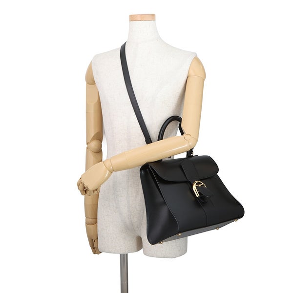 デルヴォー ハンドバッグ ブリヨンMM ボックスカーフ AA0483AAM099ZDO Delvaux 2wayショルダーバッグ 黒