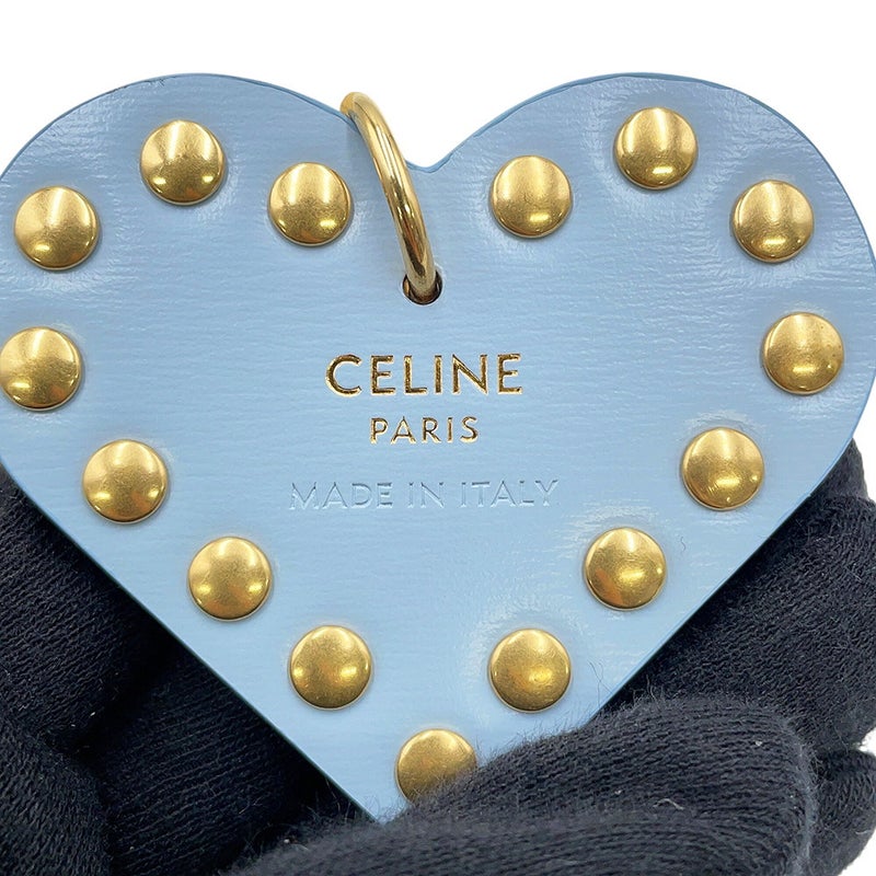 セリーヌ バッグチャーム トリオンフ ポンポン チャーム シアリング レザー 49J663 CELINE キーホルダー