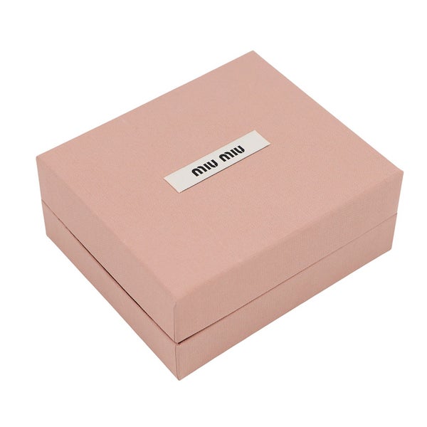 ミュウミュウ 二つ折り財布 マテラッセ ロゴ レザー 5ML075 Miu Miu 黒
