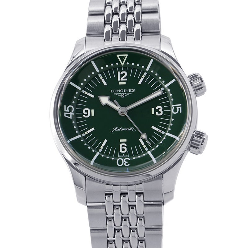 ロンジン レジェンドダイバー L3.764.4.06.6 LONGINES 腕時計 グリーン文字盤