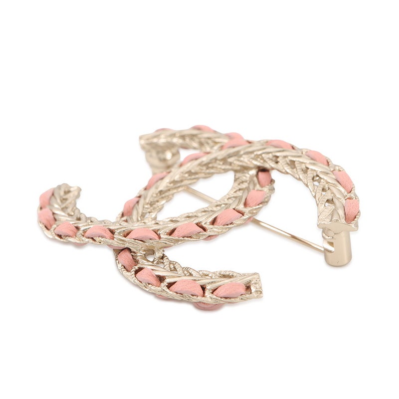 シャネル ブローチ ココマーク チェーンモチーフ メタル レザー B22S AB8317 CHANEL アクセサリー