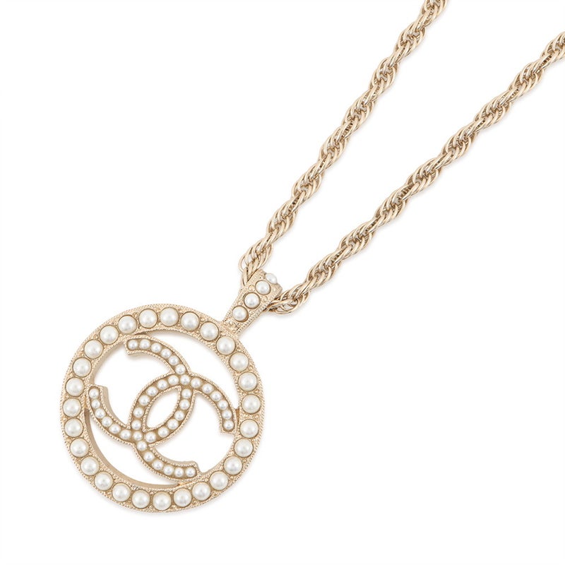シャネル ネックレス ココマーク サークル フェイクパール A21V CHANEL アクセサリー