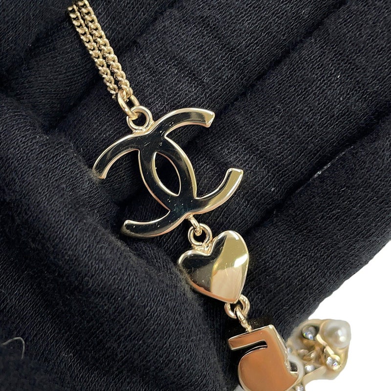 シャネル ネックレス ココマーク スター/ハート/ナンバー5 モチーフ ラインストーン メタル フェイクパール B19B CHANEL アクセサリー
