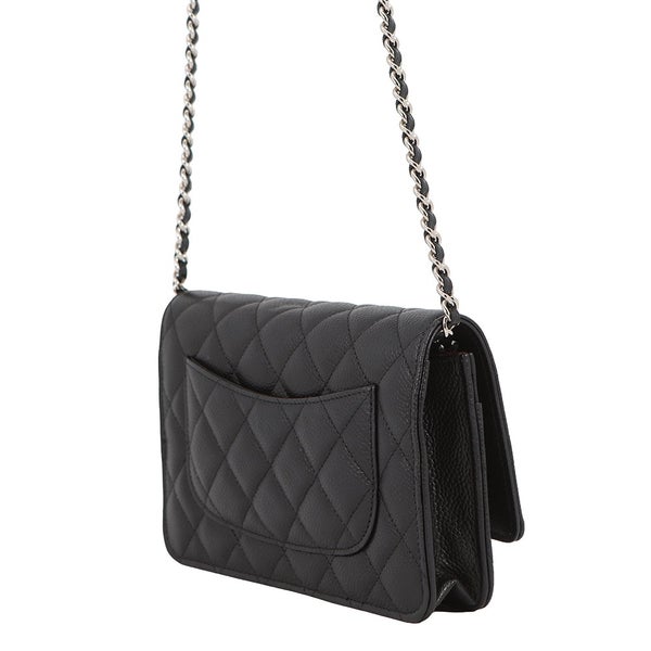 シャネル チェーンウォレット クラシック マトラッセ ココマーク キャビアスキン AP0250 CHANEL 財布 黒