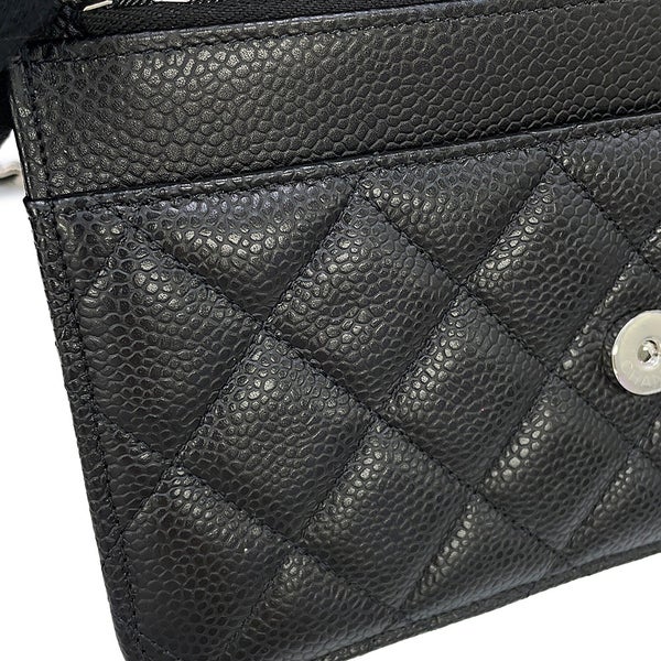 シャネル チェーンウォレット クラシック マトラッセ ココマーク キャビアスキン AP0250 CHANEL 財布 黒