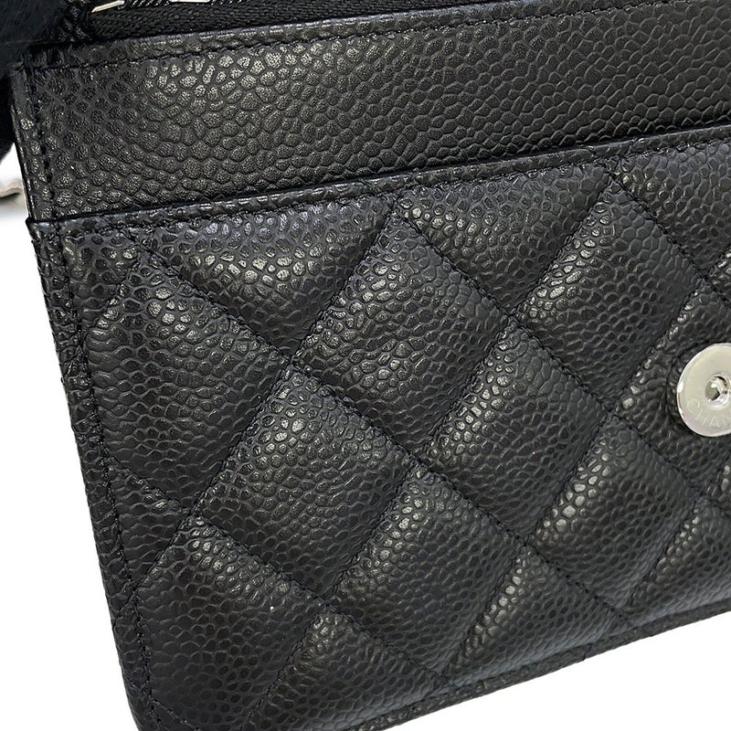 シャネル チェーンウォレット クラシック マトラッセ ココマーク キャビアスキン AP0250 CHANEL 財布 黒