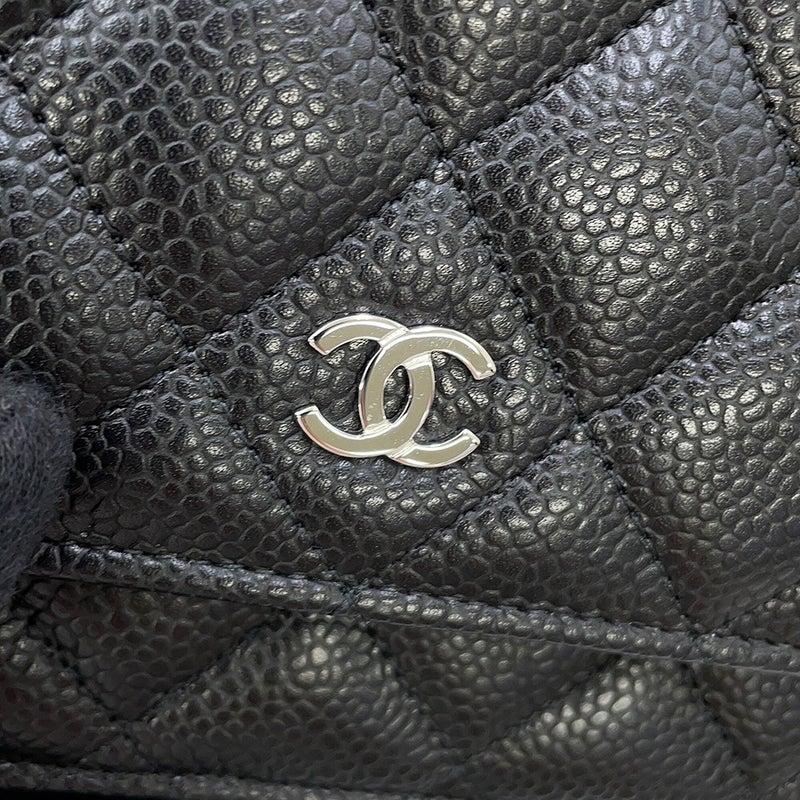 シャネル チェーンウォレット クラシック マトラッセ ココマーク キャビアスキン AP0250 CHANEL 財布 黒