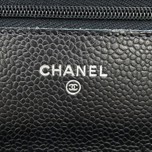 シャネル チェーンウォレット クラシック マトラッセ ココマーク キャビアスキン AP0250 CHANEL 財布 黒